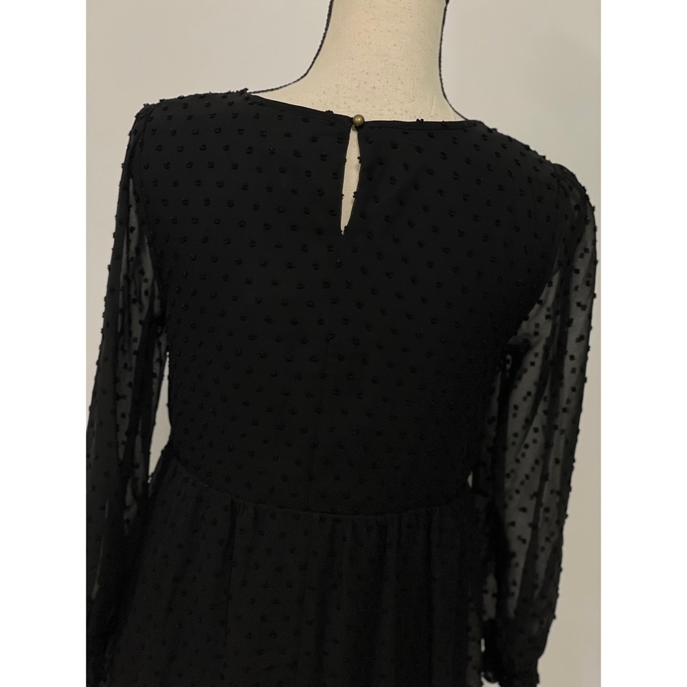NWT LC Lauren Conrad Swiss Dot Fit & Flare Dress Black Size XS - Picture 5 of 6